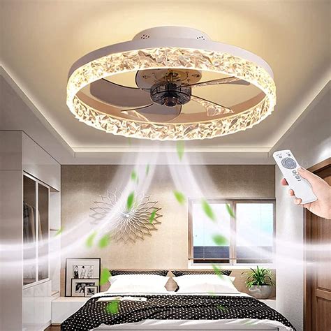 Buy 19.7" Ceiling Fan with Lights and Remote Control, Modern Enclosed Bladeless Ceiling Fan ...