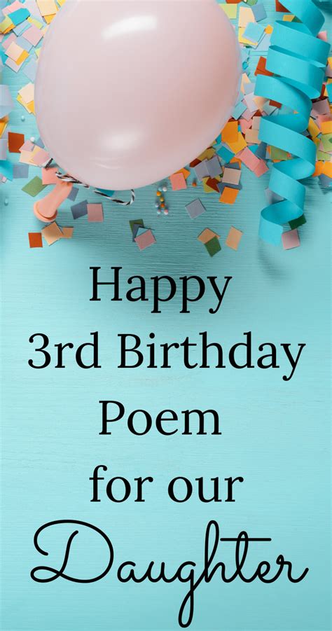 Happy 3rd Birthday - A Poem For Our Daughter | Birthday poems for ...