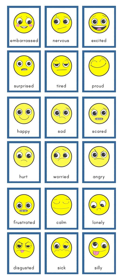 Emotions Cards Printable Free - Printable Word Searches