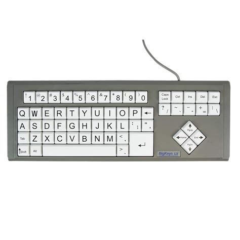 AbleNet BigKeys LX - White, QWERTY Large Print Computer Keyboard USB Wired - Product Number ...