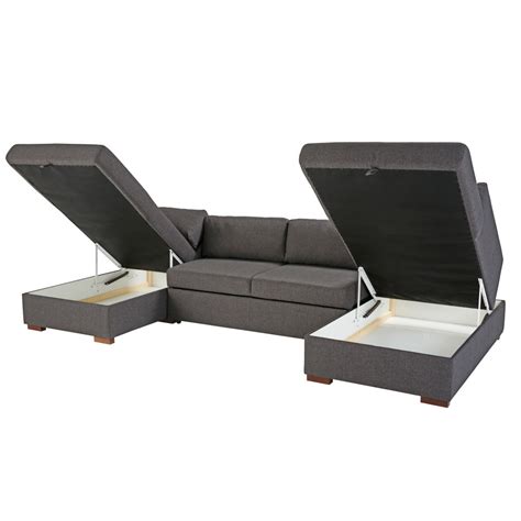 Grey 7-Seater U-Shaped Sofa Bed | Maisons du Monde