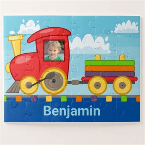 Custom Train with Childs Photo Jigsaw Puzzle | Zazzle.ca in 2021 ...