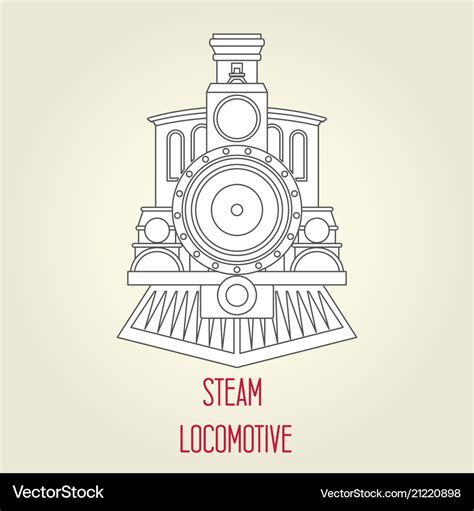 Old steam locomotive front view - vintage train Vector Image