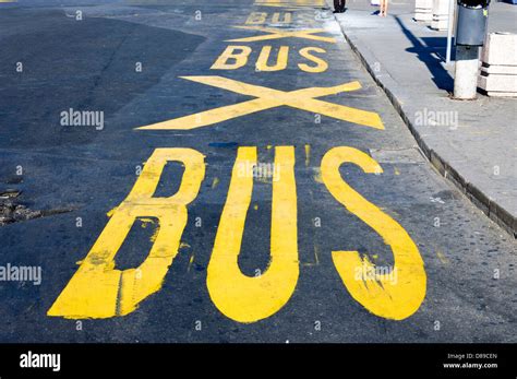 Signs for the bus stations Stock Photo - Alamy