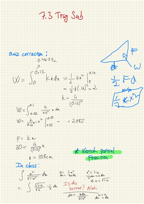 7.3 Trig Sub - 7.3 Trig Sub - Trig Sub 0.42n-0 A Quiz correction · d ↑ ...