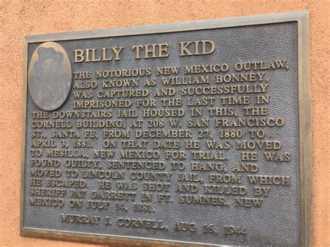 Site of the Jail That Held Billy the Kid, W Water St, Santa Fe, NM ...