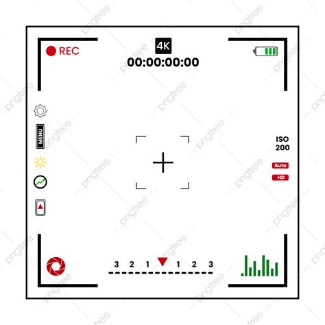 Camera Screen Transparent Vector Template, Camera Viewfinder, Camera Record Screen, Recording ...