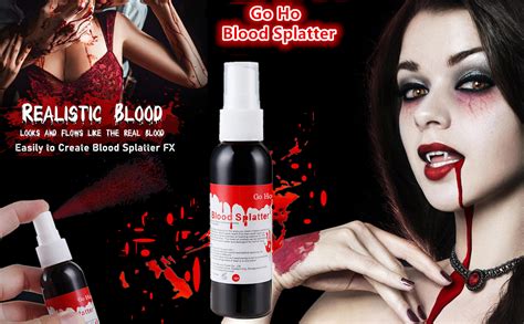 Go Ho Blood Splatter Fake Blood Washable(1.06 oz),Halloween Fake Blood Spray Eye Blood Drops ...