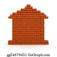 Stock Illustrations - Heap of orange bricks isolated on white. Stock ...