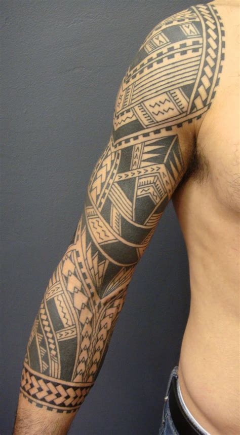 Best Samoan Sleeve Tattoo Model on arm by Lilzeu Tattoo designs