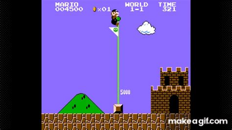 mario bros flagpole on Make a GIF