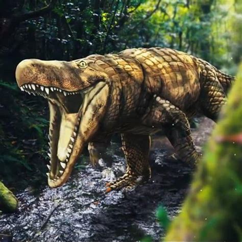 Ruling the Eocene forests, boverisuchus (hoofed crocodile) ran on land ...