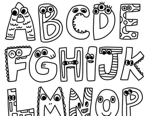 Funny ABC Alphabet Coloring Page for Kids Instant PDF, JPEG Download, Printable - Etsy ...