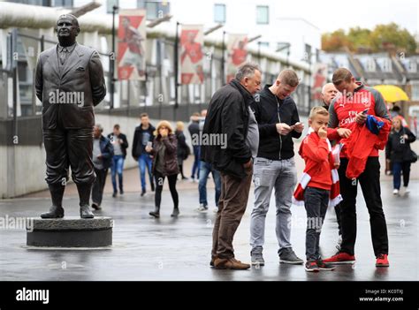 Arsenal fans outside the stadium before the Premier League match at the ...