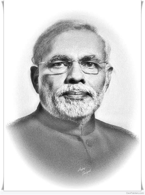 Amazing Pencil Sketch of Narendra Modi | DesiPainters.com