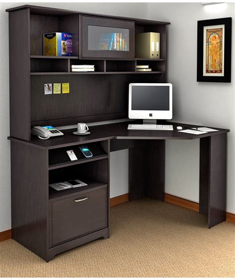 Corner Computer Desk with Bookshelves - Furniture Sets for Living Room ...