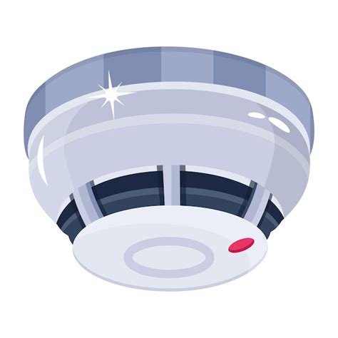 Premium Vector | A white fire alarm with a red light on it.