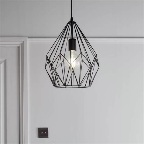 Phobeto Matt Black Pendant ceiling light | Departments | DIY at B&Q