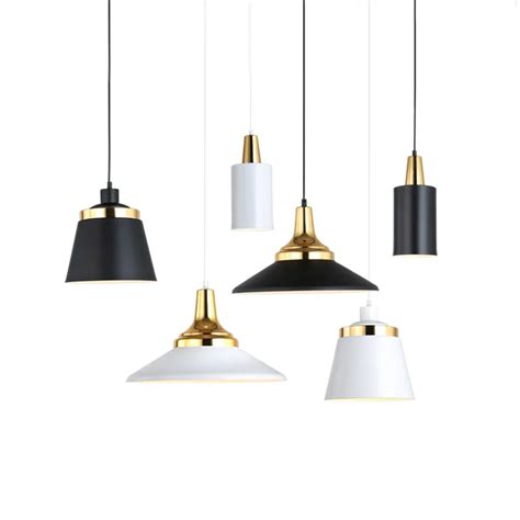 Modern Metal Pendant Light ABC Indoor Lighting Fixture Black White Gold Pendant Lamp ...