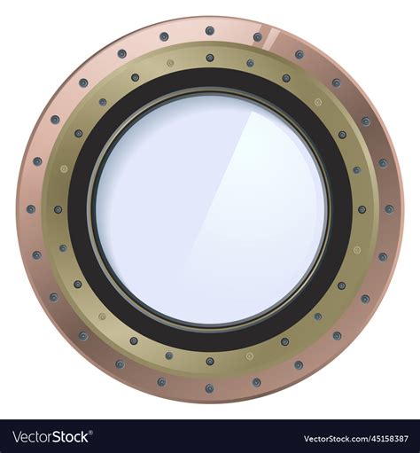 Spaceship window round porthole futuristic glass Vector Image