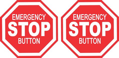 StickerTalk Emergency Stop Button Vinyl Stickers, 1 sheet of 2 stickers, 2.5 inches x 2.5 inches ...