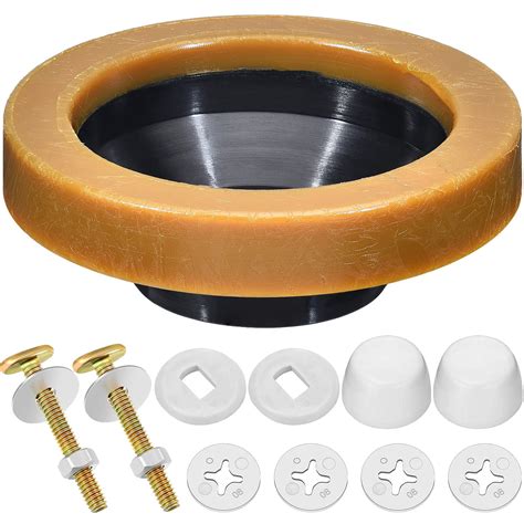 Buy 11 Pieces Toilet Wax Ring Kit Include Closet Bolts, Bolt Caps, Thick Flange and Retainer ...