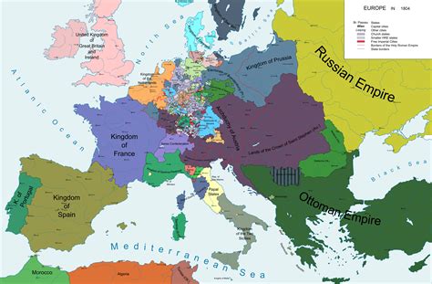 Europe in 1804 after the French Revolutionary Wars : r/altmaps