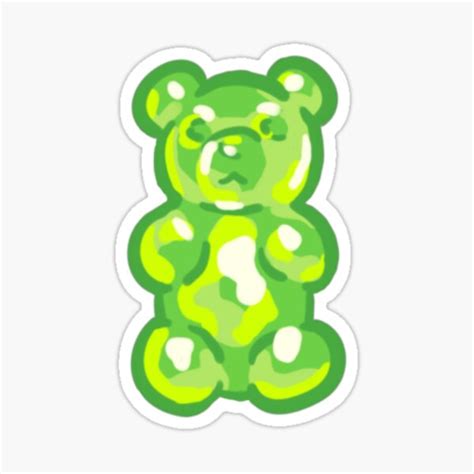 "Green Gummy Bear" Sticker for Sale by QuirkyStudio | Redbubble