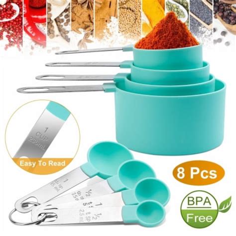 8Pcs Plastic Measuring Spoons Cups Scale Teaspoon Tablespoon Set Kitchen Utensil Tools, 8pcs ...