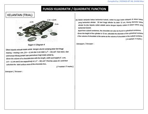 1. Fungsi Kuadratik ( Quadratic Function) 2022 - Bachelor of Teaching (primary Education) With ...