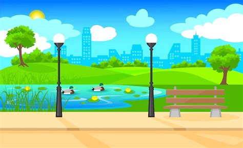 Free Vector | Light City Park Landscape