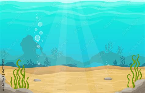 Underwater world in sea vector cartoon landscape Stock Vector | Adobe Stock