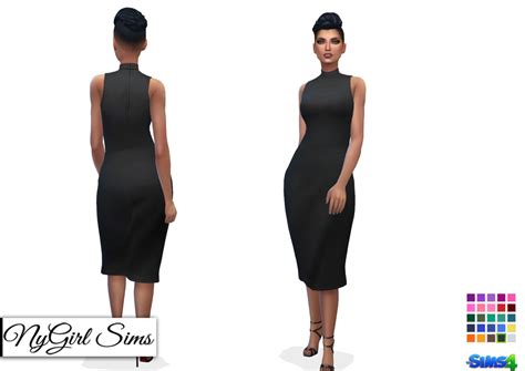 nygirlsims: Mock Neck Pencil Dress. A very simple and elegant ...