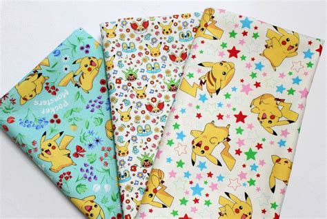 Half Yard Pokemon fabric Pikachu Character Fabric cotton Fabric ...