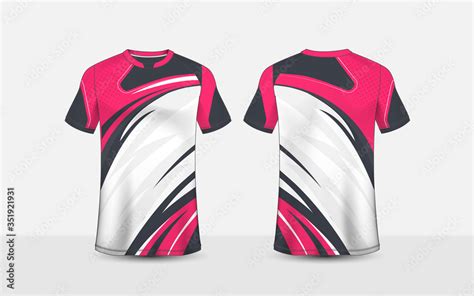 Pink, white and black pattern layout e-sport t-shirt design template Stock Vector | Adobe Stock