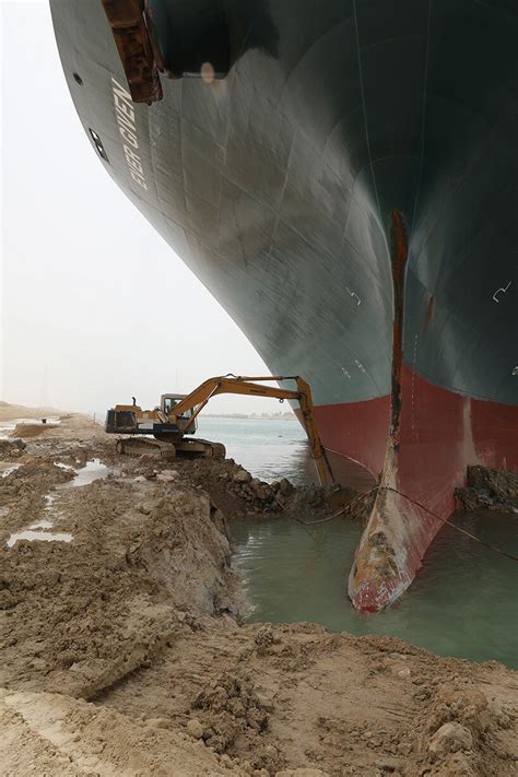 the ever given ship has been partially freed in the suez canal — you can put it back