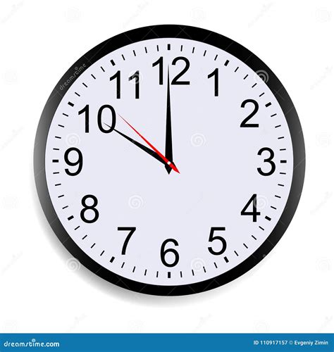 Round Clock Face Showing Ten O`clock Stock Vector - Illustration of ...