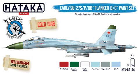 HTK-BS104 Early Su-27S/P/UB "Flanker-B/C" paint set - Su-27 colours ...