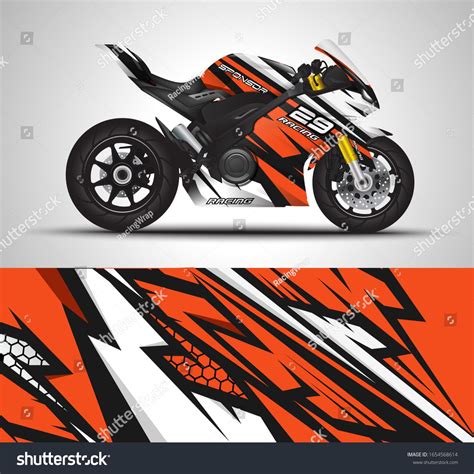 Motorcycle Wrap Decal Vinyl Sticker Design Stock Vector (Royalty Free) 1654568614 in 2021 | Car ...