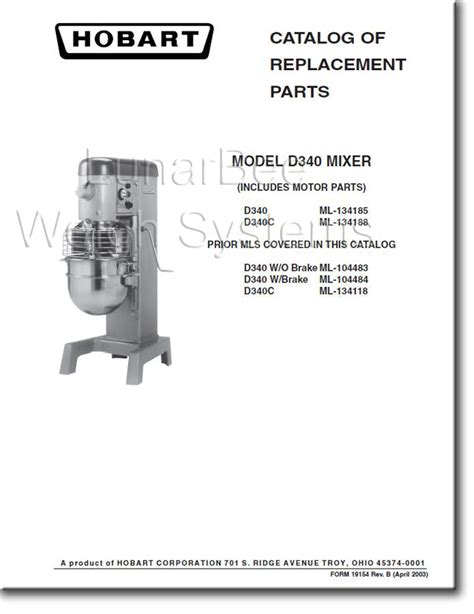 Hobart D300 Parts Manual