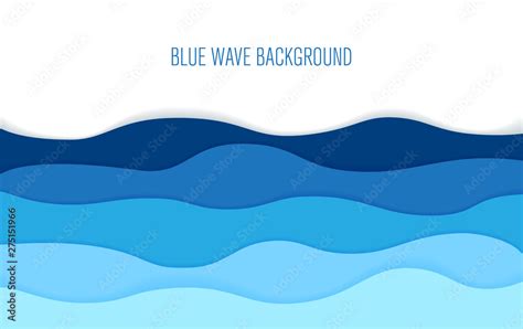 Paper art cartoon sea waves. Vector illustration Stock Vector | Adobe Stock