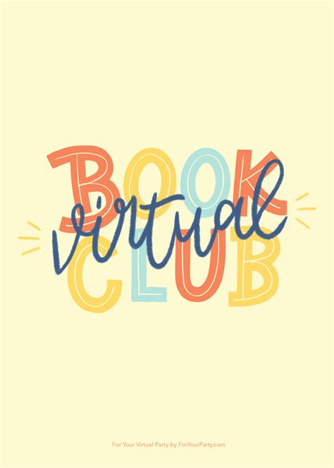 Virtual Book Club Invitation Digital Download Social | Etsy | Book club questions, Book club, Books