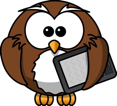 Owl With Tablet Clip Art at Clker.com - vector clip art online, royalty ...