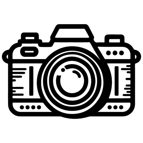 AI generated photo camera outline art icon for apps, websites, logo ...