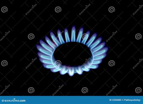 Blue flames of gas stock image. Image of burn, burner - 3356885