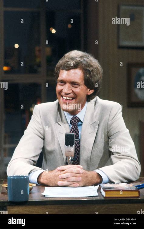 David Letterman, American Television Host, on-set of Late Night Television Show, "Late Night ...