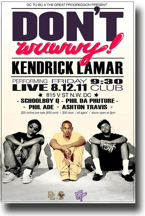 Kendrick Lamar Poster w Schoolboy q DC Concert 11x17 inches Ships ...