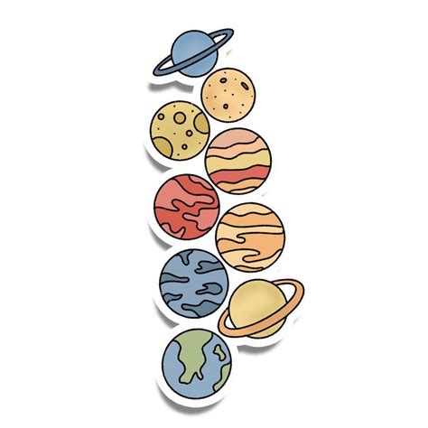 Planets sticker | Stickers, Kawaii stickers, Funny stickers