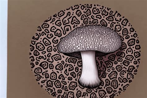 Closeup Mushroom Spore Print Art · Creative Fabrica