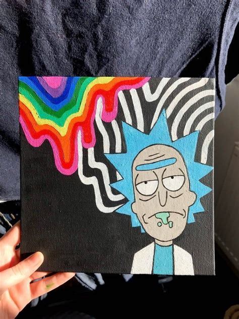 rick and morty easy drawings | Psychedelic art, Hippi sanatı, Tuval ...